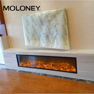 <span class=keywords><strong>Chimenea</strong></span> Eléctrica Decorativa Empotrada Lineal de 1500 mm (50 Pulgadas) con Panel Plano, <span class=keywords><strong>sin</strong></span> Calefacción - Product Image 1