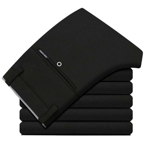 Men's Spring Autumn Fashion Business Casual Long Pants <b>Elastic</b> Straight Formal Trousers Plus Size 28-40 A-Grade Suit Pants - Product Image 1