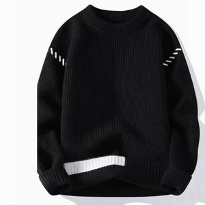 Maglione Invernale da Uomo <span class=keywords><strong>a</strong></span> Collo Tondo con Maniche Lunghe, Lavorazione <span class=keywords><strong>a</strong></span> <span class=keywords><strong>Trecce</strong></span> e Motivi Geometrici - Product Image 3