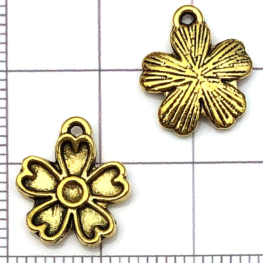 1 fleur de cerisier antique dorée - 0,7g - 14*12mm - 20468