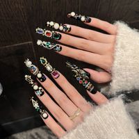 Faux ongles de luxe faits à la main en gros, style de qualité salon, marque privée en vrac