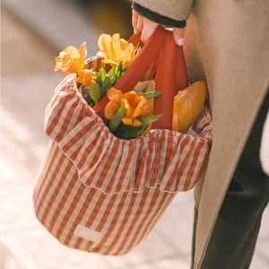 Sac <span class=keywords><strong>de</strong></span> rangement à volants à carreaux pour la crèche, sac à langer portable pour maman, sac <span class=keywords><strong>de</strong></span> voyage pour bébé, sac à main <span class=keywords><strong>de</strong></span> rangement pour couches - Product Image 1