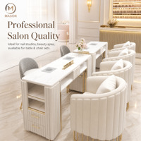 Ensemble Table et Chaise de Manucure Double au Design Moderne et Élégant avec Aspirateur, Canapé, Meuble de Salon Commercial en Métal pour Onglerie, Salon de Beauté, Salon