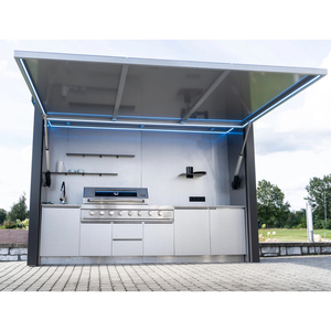 Four à grillades et à pizzas - Cuisine extérieure portable, structure de barbecue en aluminium, abri blanc, écologique, avec contrôle de sécurité par bouton de réglage de la flamme - Product Image 1
