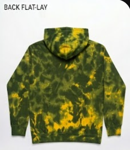 Sweat à capuche tie-dye vert et jaune, marque privée, poids lourd 300 GSM |   Pull à logo personnalisé délavé à l'acide |   Streetwear unisexe surdimensionné - Product Image 2