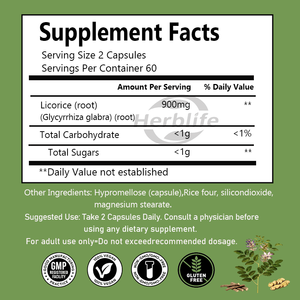 Cápsulas de Raíz de Regaliz de Marca Privada OEM ODM, 900 mg, Cápsulas Veganas, Suplemento Herbal Tradicional para el Apoyo Digestivo - Product Image 2