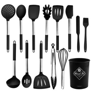 Ustensiles <span class=keywords><strong>de</strong></span> <span class=keywords><strong>cuisine</strong></span> <span class=keywords><strong>en</strong></span> <span class=keywords><strong>Silicone</strong></span>, ensemble <span class=keywords><strong>de</strong></span> 13 pièces, ustensiles <span class=keywords><strong>en</strong></span> caoutchouc, avec support <span class=keywords><strong>de</strong></span> spatule, <span class=keywords><strong>pince</strong></span> tournante <span class=keywords><strong>de</strong></span> cuillère - Product Image 3