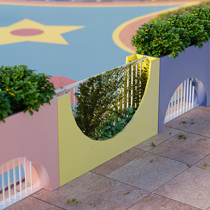 Parterre de fleurs créatif d'extérieur, séparateur en métal forgé, support de jardinière combiné, design irrégulier YS03 - Product Image 1