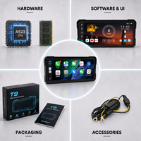 Écran tactile de navigation Android 13 de 10,26 pouces, radio étanche, lecteur MP3 pour moto