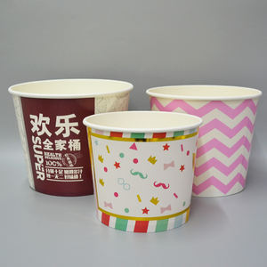 Seau à poulet frit en papier avec couvercle, grand gobelet à Popcorn imprimé avec Logo personnalisé <span class=keywords><strong>de</strong></span> qualité alimentaire, vente en gros - Product Image 2