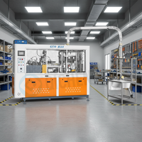 Máquina de Alta Velocidad Totalmente Automática para Fabricar Tazones de Papel de Doble Pared con Motor y Bomba, Control PLC, 220V/380V, 40-60 PCS/MIN