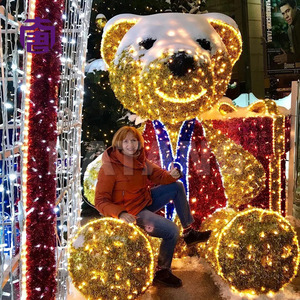 Oso de Peluche LED 3D Grande, IP65, Decoración Navideña para Exteriores, Centros Comerciales, Temática Animal de Lujo, Color Personalizable, Fácil de Instalar - Product Image 3