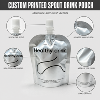 Pochette souple personnalisée de 500 ml avec bec verseur pour emballage cosmétique, shampoing, liquide, recharge, finition mate, laminée, anti-humidité