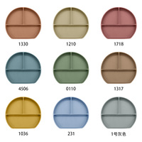 Assiette divisée en silicone de style moderne avec plateau à ventouse à trois compartiments, anti-chute, facile à nettoyer, pour bébé