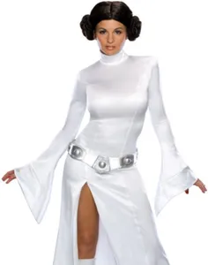 Alranjo vestido de princesa leia organa solo, vestido de traje cosplay para adulto e criança