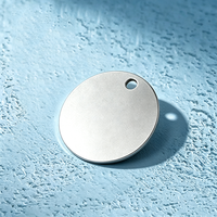 Ywyougang - Plaque ronde vierge en acier inoxydable sablé de 30 mm, à trou unique, gravable au laser, pour la fabrication de bijoux DIY