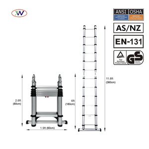 Mở rộng nhôm mới một loại thang dày gấp thang đa chức năng nâng thang dự án - Product Image 1