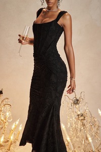 Vestido <span class=keywords><strong>de</strong></span> Noche Elegante <span class=keywords><strong>para</strong></span> Mujer D&M Fashion Party, con un Solo Hombro Descubierto, sin Tirantes, con Cola <span class=keywords><strong>de</strong></span> Pez y Falda Larga - Product Image 3
