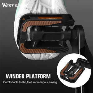 WEST BIKING-Pédales de vélo antidérapantes en TPR, feuille réfléchissante, noir, PP, résistant à l'usure - Product Image 6