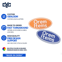 Patchs brodés personnalisés de haute qualité en gros, patchs ovales en PVC à thermocoller pour vêtements