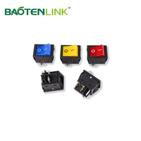 Interruptor Basculante Doble Iluminado KH02 KCD2 de 16A 250VAC -25~+125, 4 Pines, Luz Roja, ON-OFF-ON, Material PA66/PC de Alta Resistencia, CE