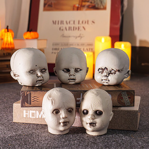 Ornamento Horror di Halloween Mini decorazione della testa dello scheletro ciondolo casa stregata tasca della rete piccola bambola del diavolo - Product Image 4