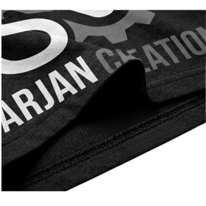 T-shirt à manches courtes pour homme, imprimé graphique noir, logo Sarjan Creations, en coton doux, col rond, décontracté, à porter au quotidien - Product Image 4