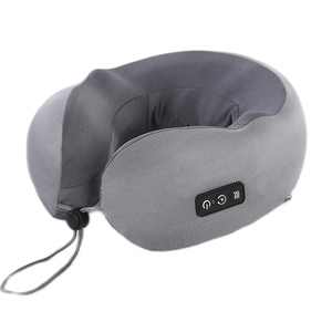 Draagbare Oplaadbare Elektrische Ijs Zijde + Flanellen U-Vorm Nek Massage Kussen 2000Mah Batterij Timing Massageapparaat - Product Image 3
