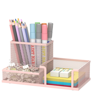 ที่ใส่ปากกาโลหะทรงสี่เหลี่ยม ที่จัดระเบียบโต๊ะทำงาน <span class=keywords><strong>3</strong></span> <span class=keywords><strong>ช่อง</strong></span> ที่ใส่กระดาษโน้ตสำหรับสำนักงาน โรงเรียน บ้าน และสำนักงาน - Product Image 4