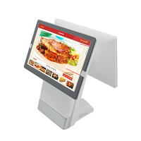 Terminal de point de vente Android double écran tactile 15,6 pouces à prix d'usine, systèmes de point de vente Android à deux écrans