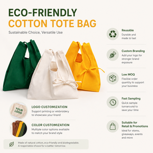 Sacs de courses écologiques personnalisés avec logo, sacs fourre-tout réutilisables en toile, sacs d'épicerie en coton naturel, vente en gros pour cadeaux promotionnels - Product Image 4