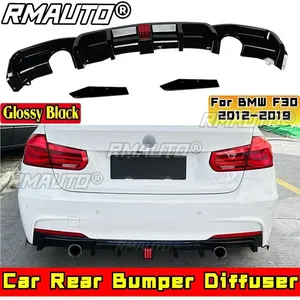 ลิ้นกันชนหลัง F30 สีดำเงา พร้อมไฟ สไตล์ MP ชุดแต่งกันชนหลังสำหรับ BMW F30 ปี 2012-2019 อุปกรณ์ตกแต่งรถยนต์ - Product Image 1