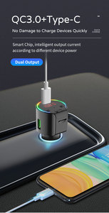 Nuovo G61 Caricabatterie Auto USB Type-C QC3.0 con Retroilluminazione RGB, Kit Auto con Trasmettitore FM Bluetooth 5.4 Wireless e Lettore <span class=keywords><strong>MP3</strong></span> - Product Image 4