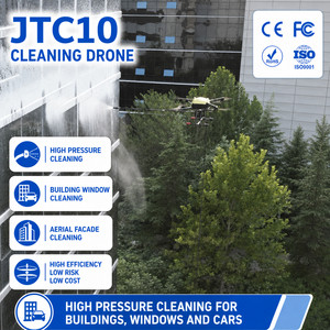 Drone de nettoyage haute pression UAV à pulvérisation ciblée pour le nettoyage de précision des fenêtres de bâtiments de grande hauteur et les opérations de fermes solaires - Product Image 1