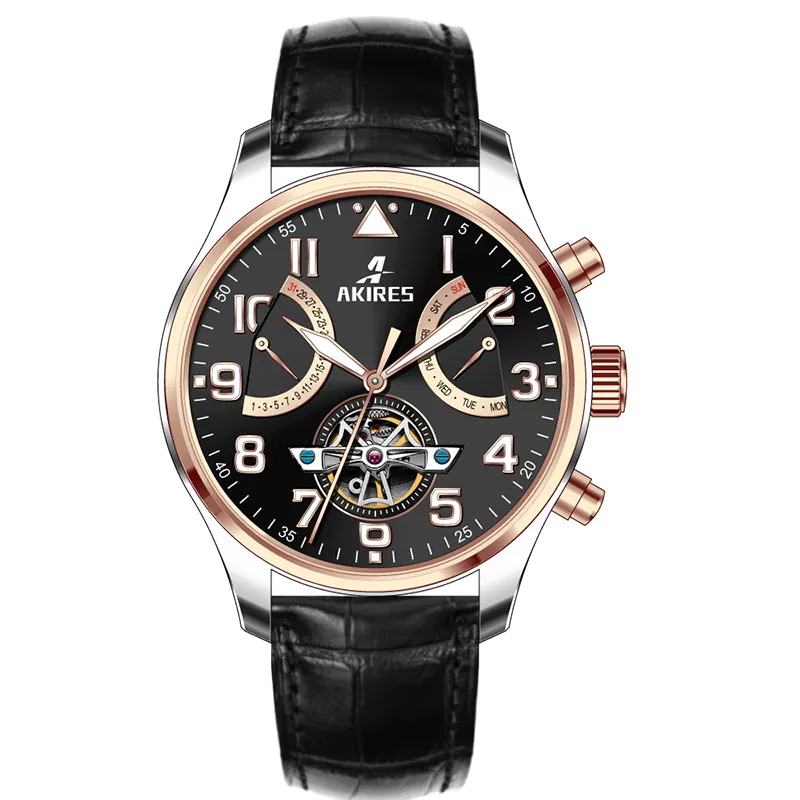 Oem Rose Gold Watches Men Luxury Brand Automatic Mechanic Waterproof