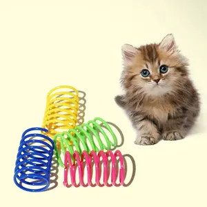 ของเล่นสปริงแมว CatToy แบบโต้ตอบสําหรับแมวในร่มน้ําหนักเบาพลาสติกแมวที่เชื่อถือได้คอยล์สําหรับลูกแมวเพื่อตีกัดล่าสัตว์