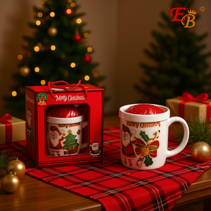 Tazza in Ceramica Natalizia Eb con Confezione Regalo, Design Cartoon, Capacità 80ml/900ml, Ideale come Regalo per le Feste - Product Image 2
