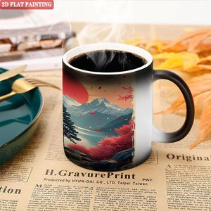 Taza Blanca de Cerámica de 11 oz, Taza Mágica que Cambia de Color con el Calor, Diseño de Pintura Plana 2D - Product Image 5