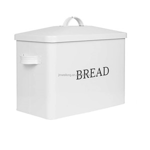 Boîte à pain en métal de grande taille, boîte de rangement de bac à pain de cuisine avec couvercle de comptoir et poignée porte-pain - Product Image 1
