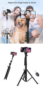 Trípode Flexible de Aleación Metálica Impermeable de 160 cm de Altura Máxima, Palo Selfie con Anillo de Luz, Soporte para Teléfono Móvil para Fotos Familiares y de Escritorio - Product Image 3