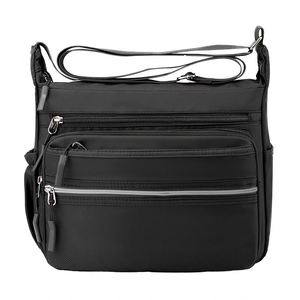 Sac bandoulière messager professionnel en cuir véritable noir, étanche, antivol avec verrouillage par empreinte digitale, léger - Product Image 1