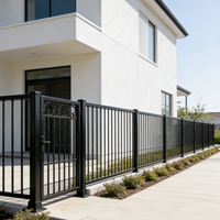 Meilleur prix Panneaux de clôture tubulaires en alliage d'aluminium, Garde-corps de véranda en aluminium à motif diagonal, Porte de clôture en métal aluminium