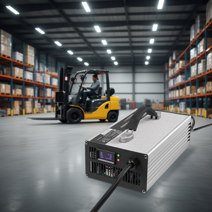 Chargeur de batterie pour chariot élévateur 36V 30A intelligent et automatique avec écran OLED et ventilateur de refroidissement pour usage industriel - Product Image 2