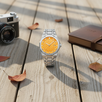 Montres à quartz sportives simples et luxueuses populaires pour hommes et femmes, diamètre 36 mm, bracelet en alliage d'acier inoxydable 18 mm, verre, vente en gros