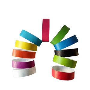 Pulsera para Eventos Personalizada, Colorida, Precio de Fábrica, Pulsera de Papel <span class=keywords><strong>DuPont</strong></span> de 1 Pulgada, Color Sólido Liso, Logotipo Personalizado - Product Image 1