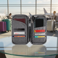 Organisateur de cartes bancaires personnalisé, porte-passeport de voyage RFID avec fermeture éclair