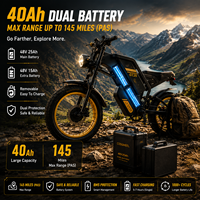 Bicicleta Eléctrica de Alta Potencia 48V 3000W para Motor Dual, Batería de Litio, Neumático Grueso de 20x4.0'', Freno Hidráulico, 7 Velocidades Shimano, Envío Rápido EE. UU./UE