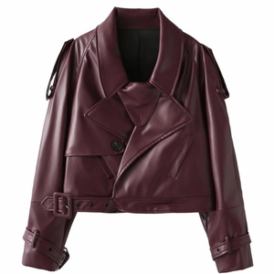 Blousons aviateur en similicuir 2026 pour femmes, veste courte tendance, streetwear, vêtements d'extérieur, veste à manches longues, manteaux pour femmes - Product Image 4