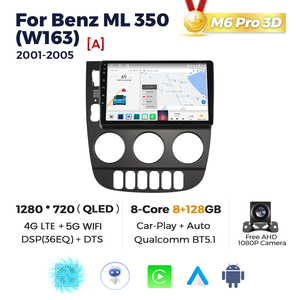 MEKEDE M6 3D 2K écran Android 12 autoradio stéréo GPS pour <span class=keywords><strong>Mercedes</strong></span> Benz classe M ML320 W163 ML350 <span class=keywords><strong>2003</strong></span> -2005 avec Car play QLED - Product Image 4