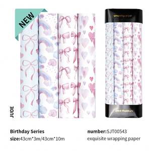 High Quality Wholesale 80g <b>Christmas</b> Coated <b>Paper</b> Tissue 43*300cm Gift Luxury Custom Birthday Packaging <b>Wrapping</b> <b>Paper</b> <b>Roll</b> - Product Image 4